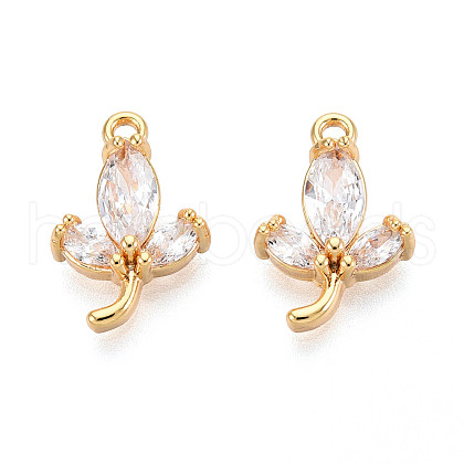 Brass Micro Pave Cubic Zirconia Pendants KK-N263-66G-1