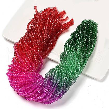 Transparent Painted Glass Beads Strands X1-DGLA-A034-T4mm-A24-1