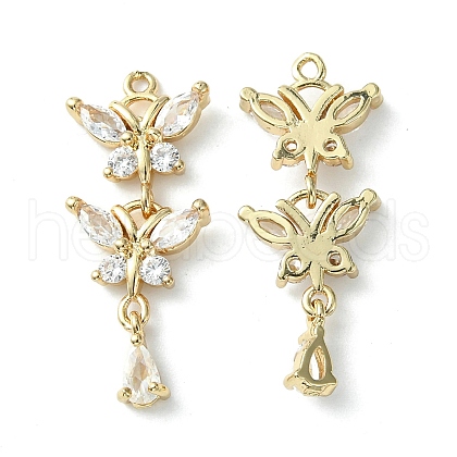 Brass Pave Cubic Zirconia Pendants X-KK-G462-47KCG-1
