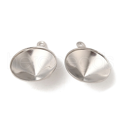 304 Stainless Steel Pendant Pointed Back Rhinestone Settings STAS-U025-05E-P-1