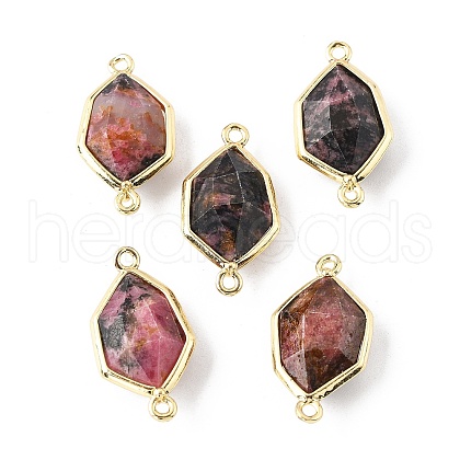 Natural Rhodonite Faceted Connector Charms G-H323-05G-01-1