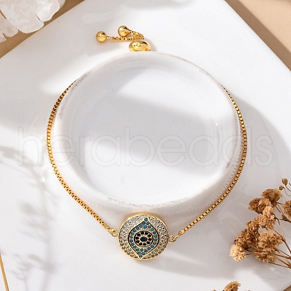 Adjustable Brass Box Chain Bolo Bracelets BJEW-P196-05G-1