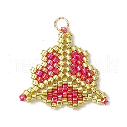 MIYUKI Glass Seed Beaded Clover Pendants PALLOY-MZ00625-01-1