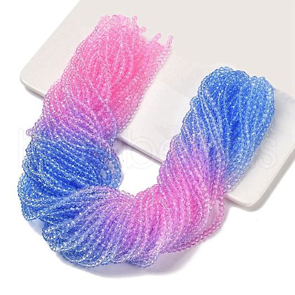 Transparent Painted Glass Beads Strands X1-DGLA-A034-T4mm-A08-1