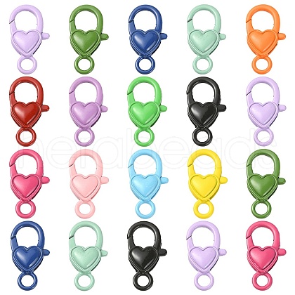 20Pcs Spray Painted Eco-Friendly Alloy Lobster Claw Clasps PALLOY-YW026-01-1