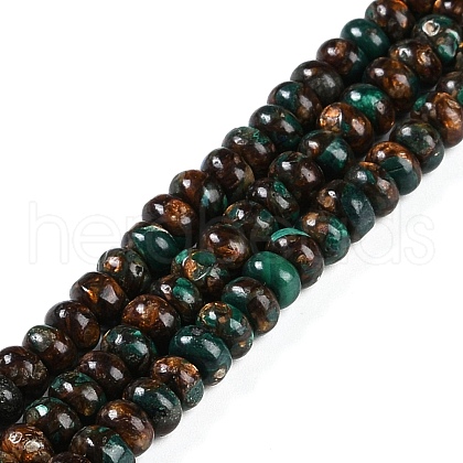 Assembled Natural Malachite & Bronzite Beads Strands G-A230-C02-02-1