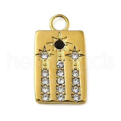 316 Surgical Stainless Steel Pendant with Rhinestone STAS-H189-01C-G-1