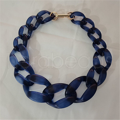 Frosted Acrylic Chunky Twisted Chain Necklacs for Women FS-WG1B9A7-11-1