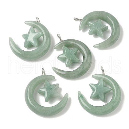 Natural Green Aventurine Pendants G-Z086-01P-24-1