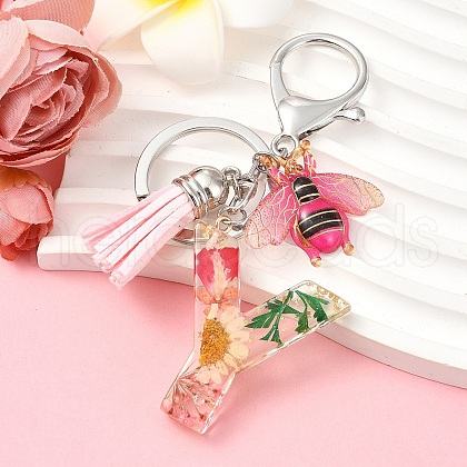 Resin & Acrylic & Faux Suede Tassel Keychain KEYC-YW00125-25-1