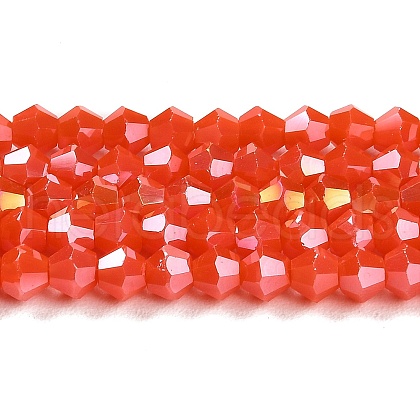 Opaque Solid Color Electroplate Glass Beads Strands EGLA-A039-P4mm-B03-1