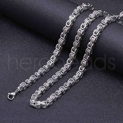 Titanium Steel Byzantine Chain Necklace for Men FS-WG56795-03-1