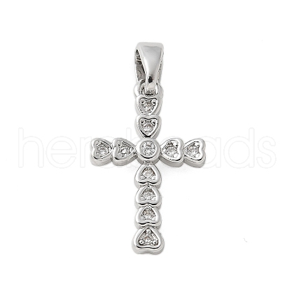 Brass Micro Pave Cubic Zirconia Pendants KK-U056-50P-1
