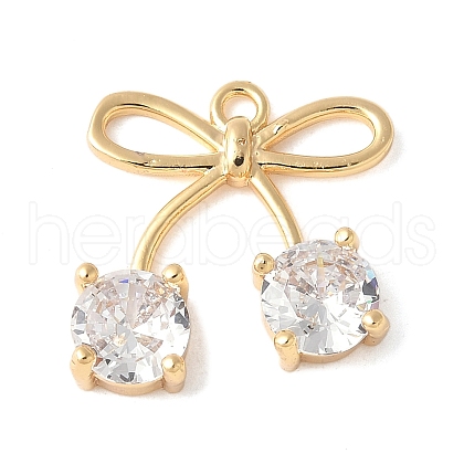 Brass Micro Pave Cubic Zirconia Pendants KK-A253-18G-1