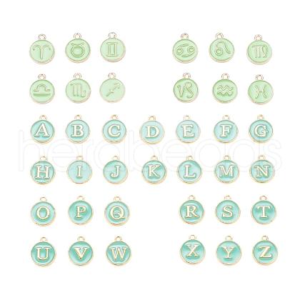 2 Sets 2 Styles Golden Plated Alloy Enamel Charms ENAM-YW0001-28D-1