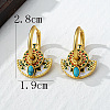 Ethnic Style Half Round Brass Enamel Hoop Earrings FS-WGDD89B-01-4