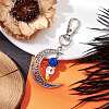 Skull Synthetic Turquoise & Resin Pendants Decorations HJEW-JM01971-04-4