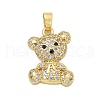 Brass Micro Pave Clear Cubic Zirconia Pendants KK-L234-01G-1