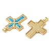 Rack Plating Brass Micro Pave Cubic Zirconia Pendants KK-P268-17D-G-2