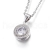 Flat Round Pendant Necklaces NJEW-O108-27P-1