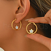 Stylish Stainless Steel Rhinestone Hoop Earrings DN4226-3-1