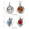 25Pcs 12 Colors 304 Stainless Steel Rhinestone Charm STAS-LS0001-19P-3