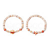 Sea Turtles and Starfish Natural Freshwater Shell Beads Bracelets BJEW-55.0-02-2
