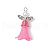 Spray Paint ABS Plastic Imitation Pearl Beads with Transparent Frosted Acrylic Bead and Alloy Beads and ABS Plastic Imitation Pearl Round Beads Pendants PALLOY-JF03723-3