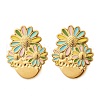 Flower 304 Stainless Steel Stud Earrings EJEW-V016-10G-01-4