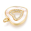Brass Micro Pave Clear Cubic Zirconia Pendants KK-N268-47G-2