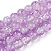 Transparent Crackle Baking Painted Glass Beads Strands DGLA-T003-01B-10-1