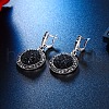 Flat Round Zinc Alloy Resin Pendant Necklaces & Hoop Earrings & Rings Sets FS-WG9E730-01-3