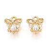 Brass Micro Pave Cubic Zirconia Charms KK-N263-93A-G-1