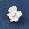 925 Sterling Silver Micro Pave Clear Cubic Zirconia Flower Charms STER-R013-09S-2