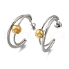 304 Stainless Steel Two Tone Stud Earrings EJEW-S263-02GP-4