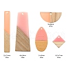 20Pcs 5 Style Resin & Wood Semi Circle Pendants RESI-LS0001-45-3