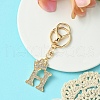 Golden Alloy Rhinestone Keychain KEYC-YW00105-08-1