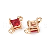 Brass Pave Glass Rhombus Links Connector Charms GLAA-Q088-001J-2