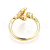 Brass Micro Pave Clear Cubic Zirconia Cuff Rings for Women KK-T074-23G-3