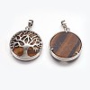 Natural Tiger Eye Pendants G-E449-C05-2