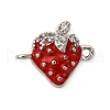 Brass Micro Pave Clear Cubic Zirconia Fruit Connector Charms KK-I276-15P-A02-1