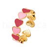 Heart Brass Enamel Cuff Rings for Women FS-WGCCE82-01-4