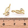Brass Micro Pave Cubic Zirconia Charms KK-N263-97G-L-3