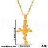 Stainless Steel Rose Flower Cross Pendant Necklaces for Women VU6058-2-3