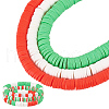   3 Strand 3 Colors Flat Round Handmade Polymer Clay Beads CLAY-PH0001-97-1