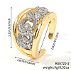 Brass Micro Pave Cubic Zirconia Cuff Open Rings IM2019-1-2
