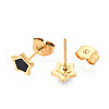 304 Stainless Steel Enamel Star Stud Earrings EJEW-T047-31G-A-2