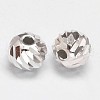Fancy Cut Faceted Round 925 Sterling Silver Beads STER-F012-11B-1