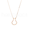 FIBLOOM 1Pcs Stainless Steel Teardrop Pendant Necklace NJEW-FI0001-59C-1