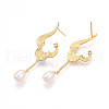 Mother's Day Jewellery Brass Micro Pave Clear Cubic Zirconia Stud Earrings EJEW-N056-01G-2